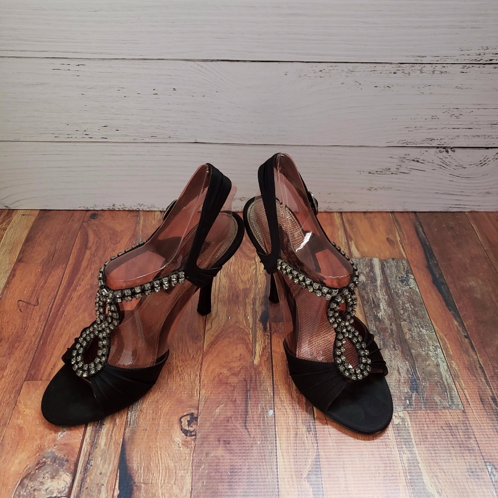 Nina black strapped heels